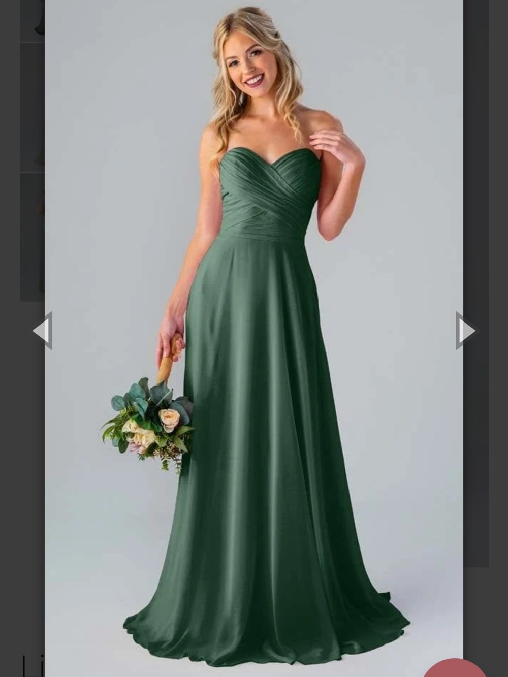 Kennedy Blue Eucalyptus Green bridesmaid dress. Lisa, A-line, Sweetheart.